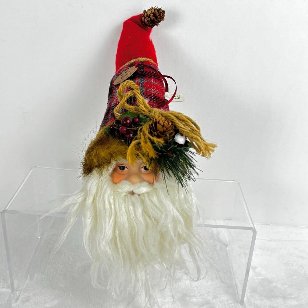 Santa's Collection 2009 Series Head Christmas Tree Ornament Ceramic Face